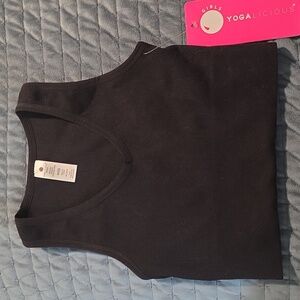 Yogalicious Black Ribbed V-Neck Crop Top(KIDS)